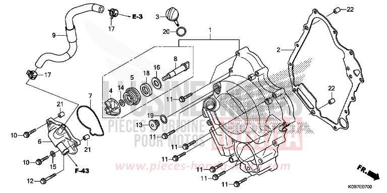 KURBELGEHAEUSEABDECKUNG/WASSERPUMPE von Forza 300 MAT PEARL COOL WHITE (NHB44) von 2019